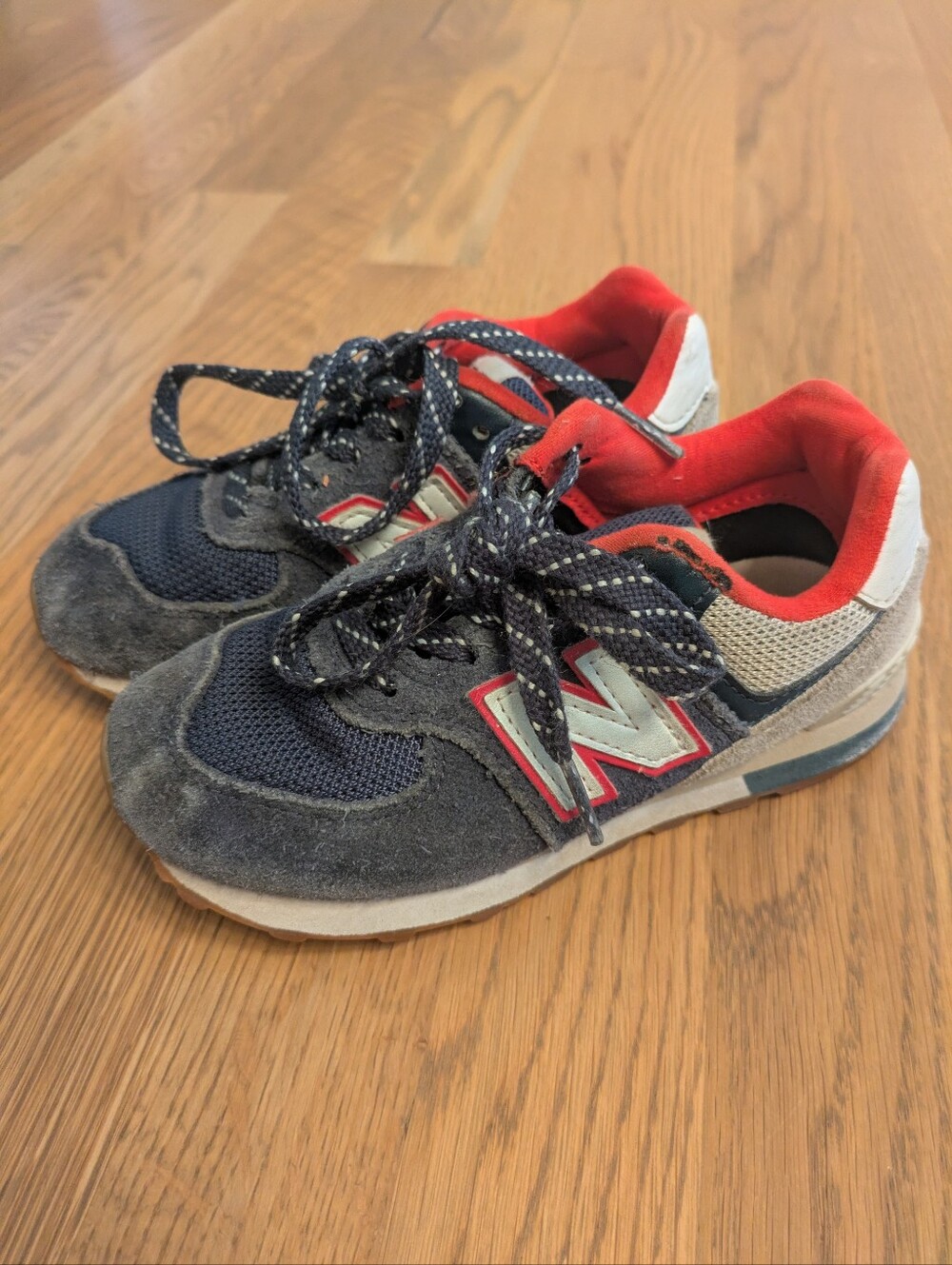 New Balance Kids Navy and Red Sneakers